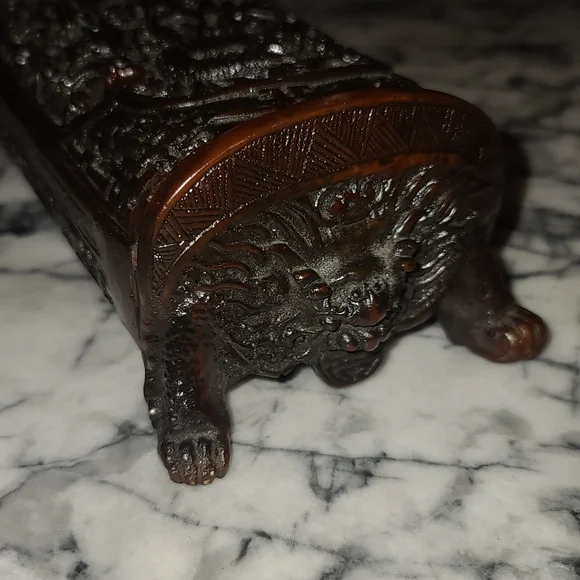 Mid 20th Century Chinese Dragon Motif Footed Box